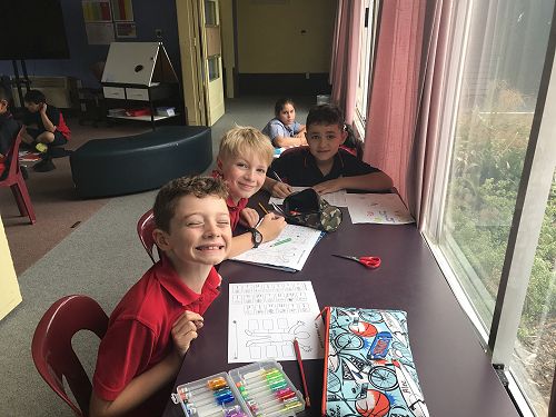 Alec, Daniel and Leo working hard on their Inquiry activity - "What Qualities I want in a Friend.'