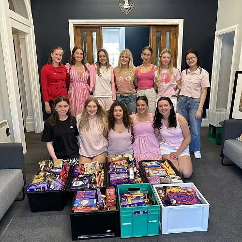 Prefects with the chocolate donations