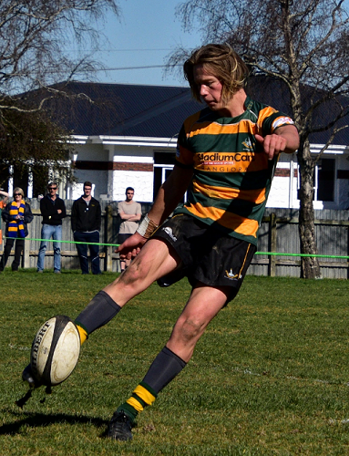 Riley Adamson clearing the ball