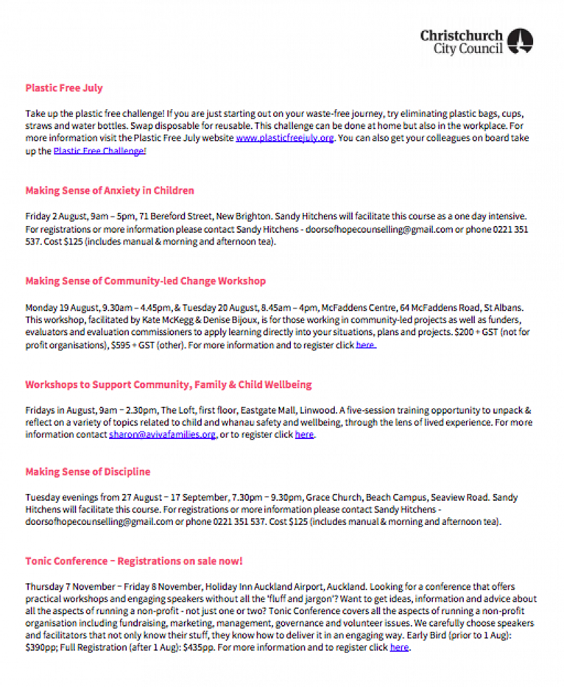 Waikura Linwood Central Heathcote Community