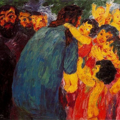 "Jesus with the Children" painted by Emil Nolde 