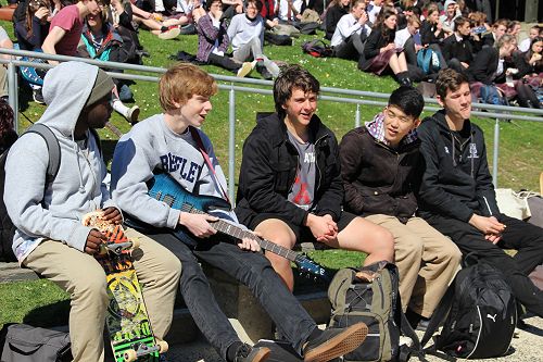 Outdoor Music Concert and Market Stalls