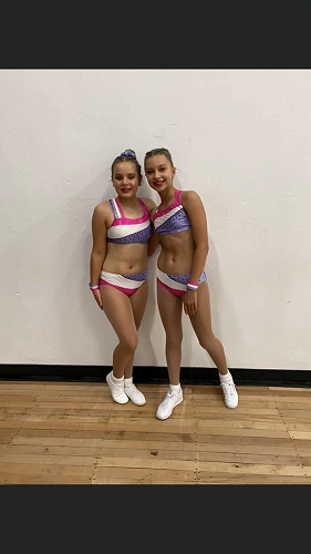 Ruby and Tayla competing in intermediate teams 