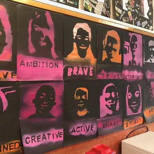 Room 2a have been learning about the history of street art and made their own stencil portraits too