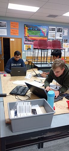 Keyan Asadi (left), Seetharam Jandhyala and Max Fletcher research together