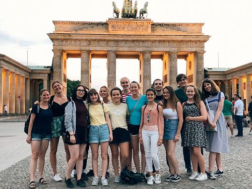 My group in front of the Brandenburg gate in Berlin
