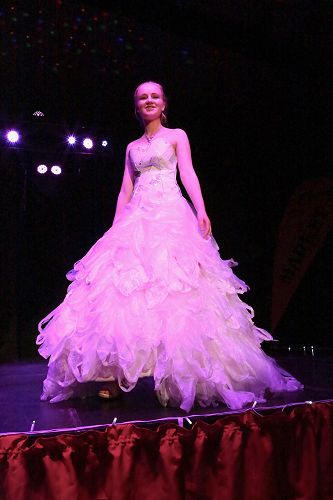 2017 Wearable Arts - Gabrielle Moffatt modelling "Ball Gown"  (Made entirely of plastic bags)