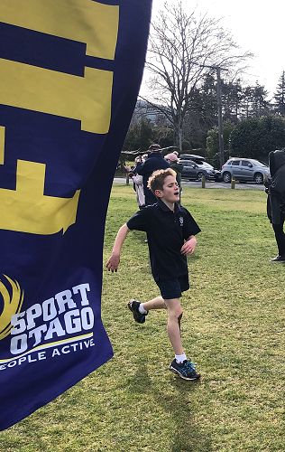 Samuel Riley finishes in first place for the Year 5 Boys