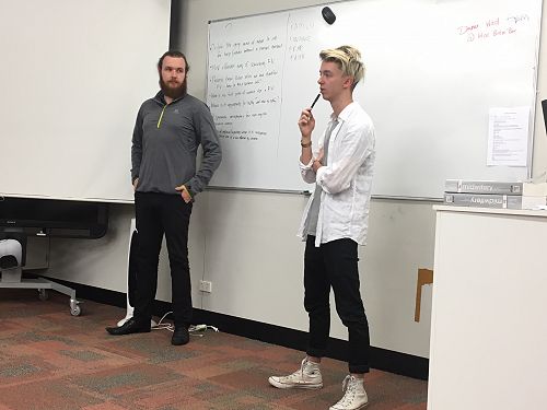 Kirio and Finn presenting their charity, celebrity