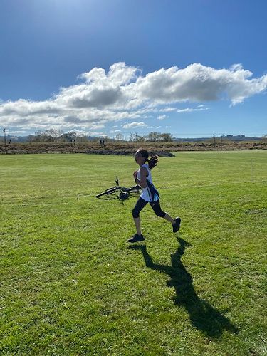 Hedy Sun running the 3km run for Columba lime