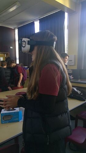 VR glasses in use