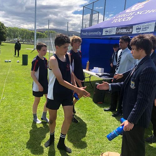 Dylan Pledger handing out awards