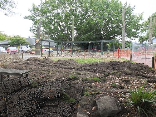 The Bull-Ring and stage being removed.