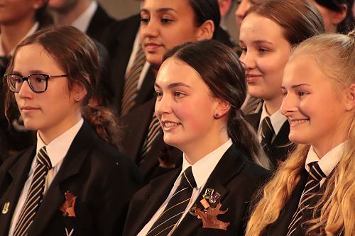 Hamilton girls grinning