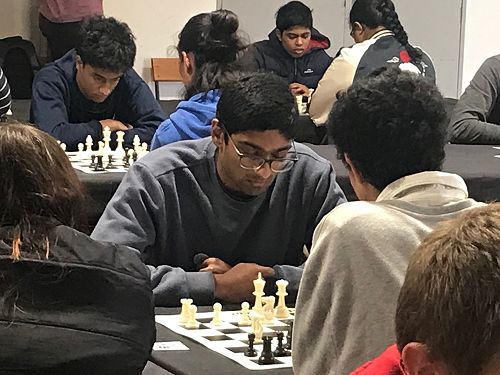 Lasen Silva is all concentration at the Chess Power Tournament