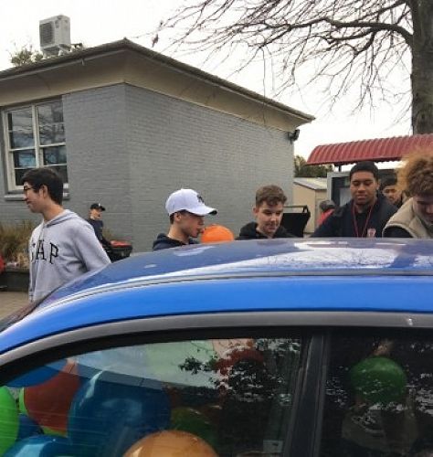 We filled Miss Maxwell's car