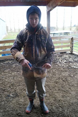 Josh Sanders, showing off his fencing knot