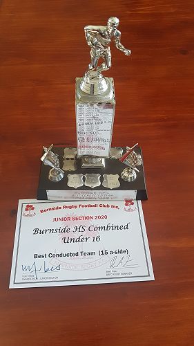 U16 BHS Combined Rugby Team - Best Conducted Team Trophy