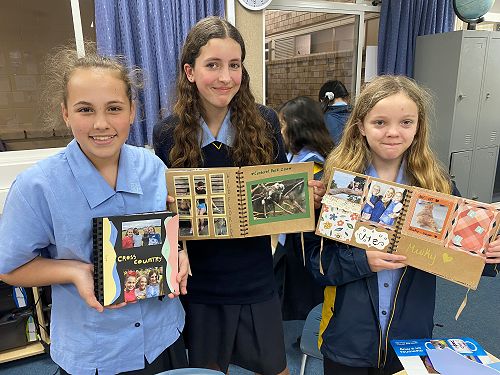Year 7 students with their Wider Learning scrapbooks