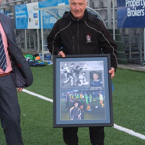 Stuart Jacobs receiving his Sports Hall of Fame awards