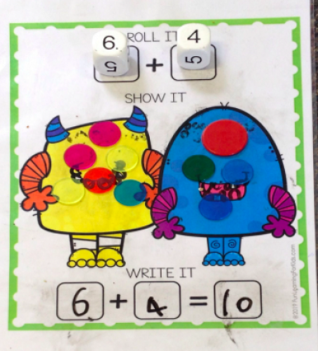 We are learning to add to numbers together to get a total.