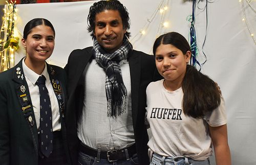 Lilly and Freya Ferro with their father