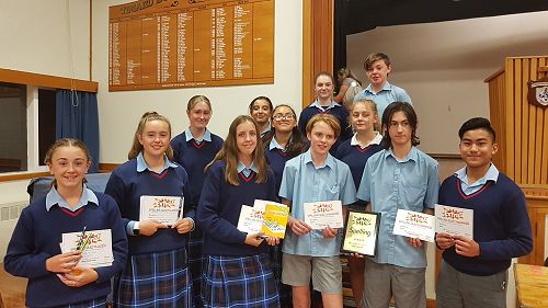 Front row (l to r): Molly McKenna, Laura Winchester, Laura Jensen, Hamish Lyth, Conner Stewart, Marc Calzada. Second row (l to r): Emma Graham, Kyly Apailo, Danielle Faichnie. Back row (l to r): Isabel Wall, Piper McLauchlan, Antony Gola. 