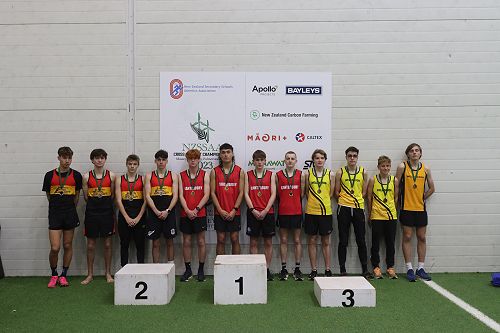 Callum Murray, second from left, and the Waikato-BOP team that took silver.