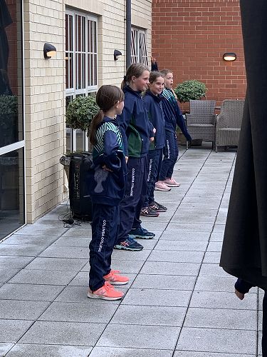 Poppy Hussey, Lara Lowe, Emily North and Sophie Wellington, our Jump Jam leaders, lead the Junior School children in the routines.