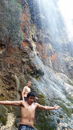 Ronin and Riley make the most of Whispering Falls.
