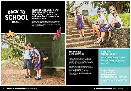 Hannahs and Number One Shoes Back to School catalogue