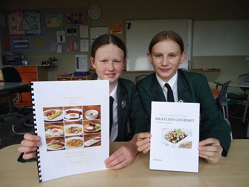 Meg Bowmar and Ariana Smith both made their own cookbooks, learning some excellent computer skills as they did it.