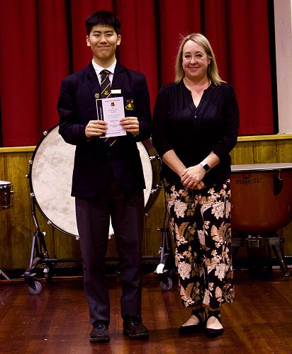 Daniel Choi with Mrs Aitchison