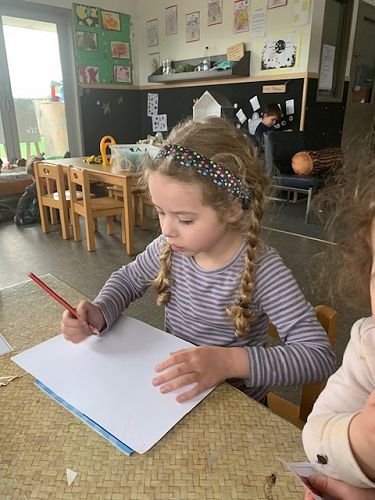 Indy practising her writing