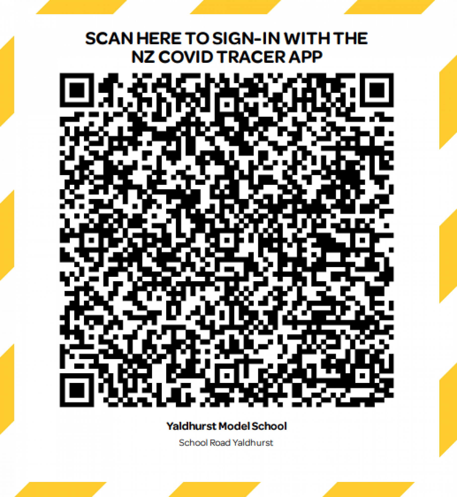 Nz Covid19 Tracer Qr Code For Yaldhurst Model School