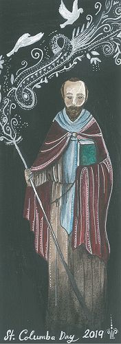 2019 St Columba Day bookmark, with artwork by Zola Close