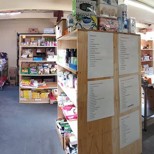 The PNMSS foodbank well stocked with supplies. 