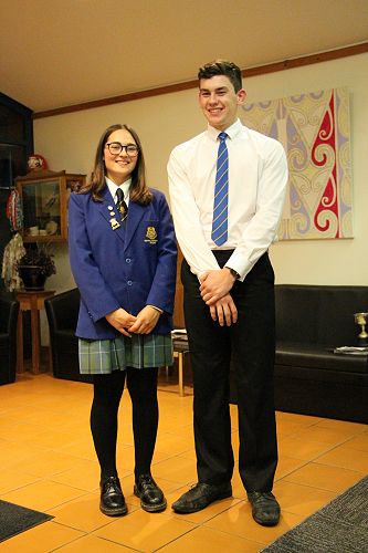 2019 Head Girl Anna Douglas and Head Boy Matthew Jensen.