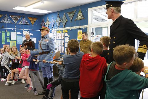 Using tug of war to learn more about which countries were working together and which side they were on.