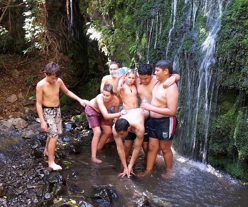 A walk up to the waterfall at Orton Bradley park at Charteris Bay