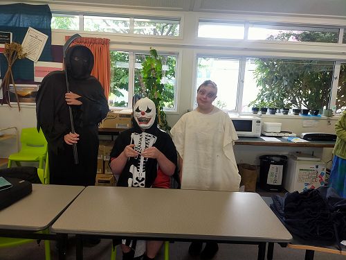 Jemma, Max and Royden on halloween dress up day 