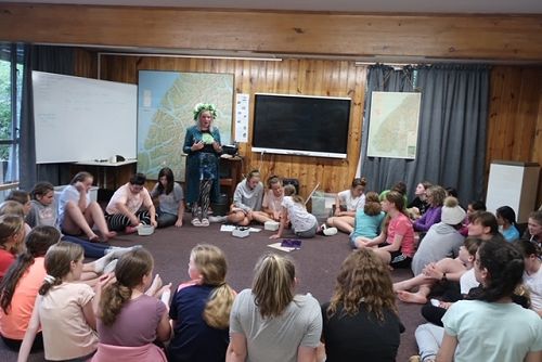 Tahu leading a group activity