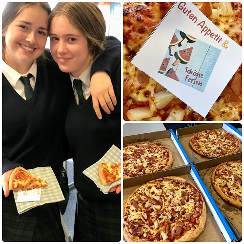 Year 10s enjoying their pizzas