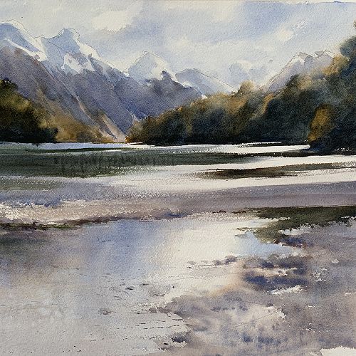 "Dart River and Humboldt Range" by Bernadette Parsons © Used with permission www.bernadetteparsons.com