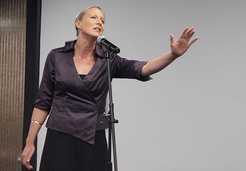 Jo Waide (nee Weggery) sings