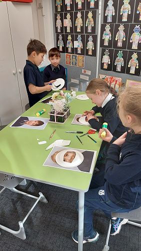 Students creating their astronaut