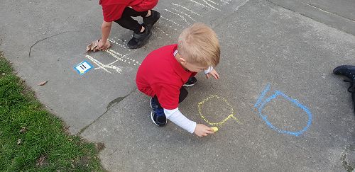 Chalk words and numbers