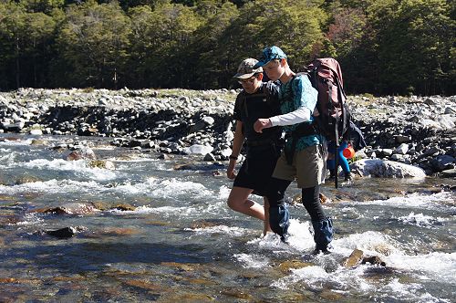 Danny and Macauley cross the Temple North Branch 