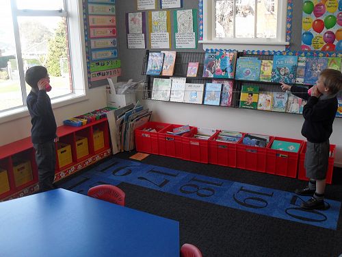 Sammy and Torran trialling their telephone