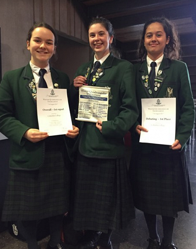 Award-winning debating team from the Winter Quad Tournament
